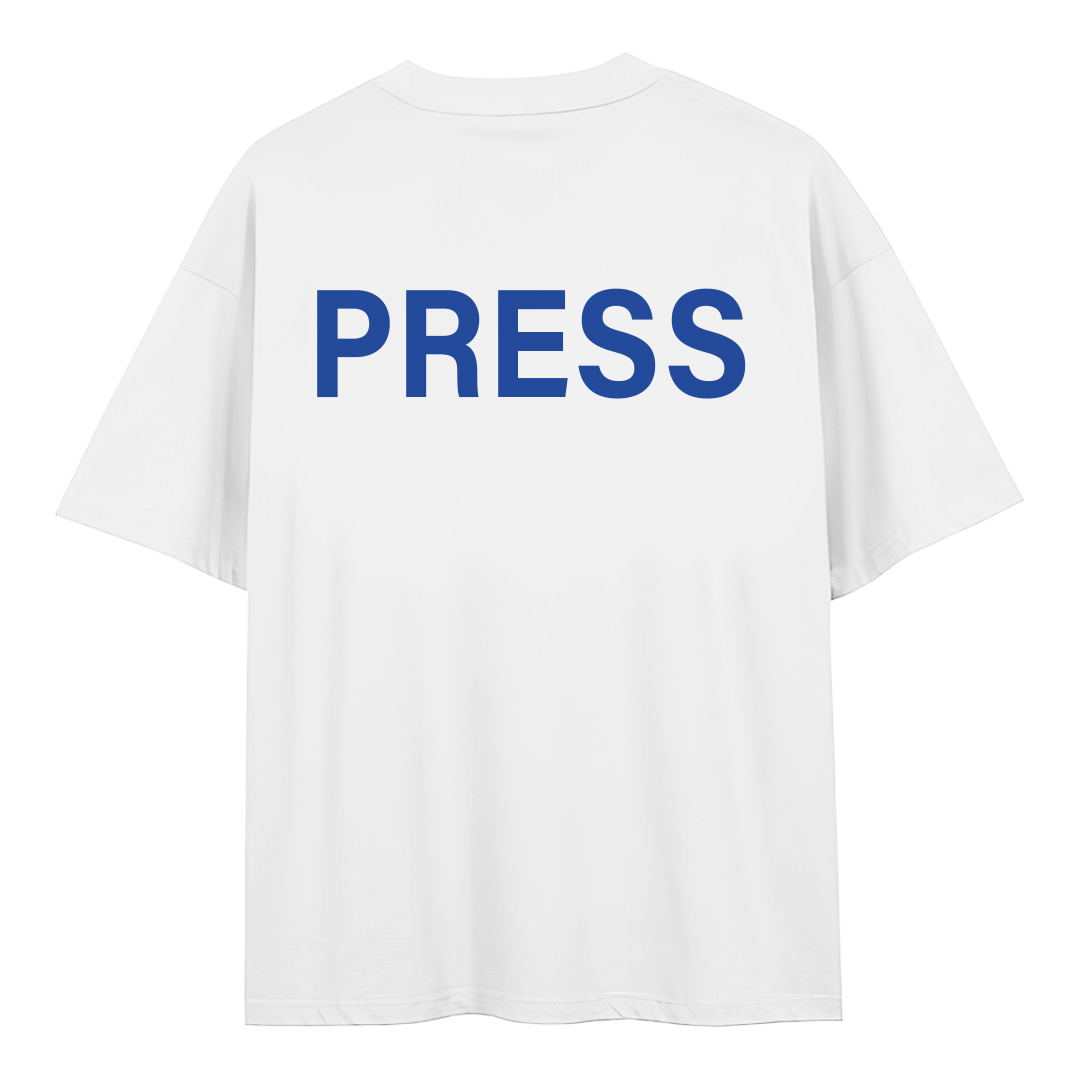 בגדי עבודה חולצת עיתונאים הדפס גב PRESS