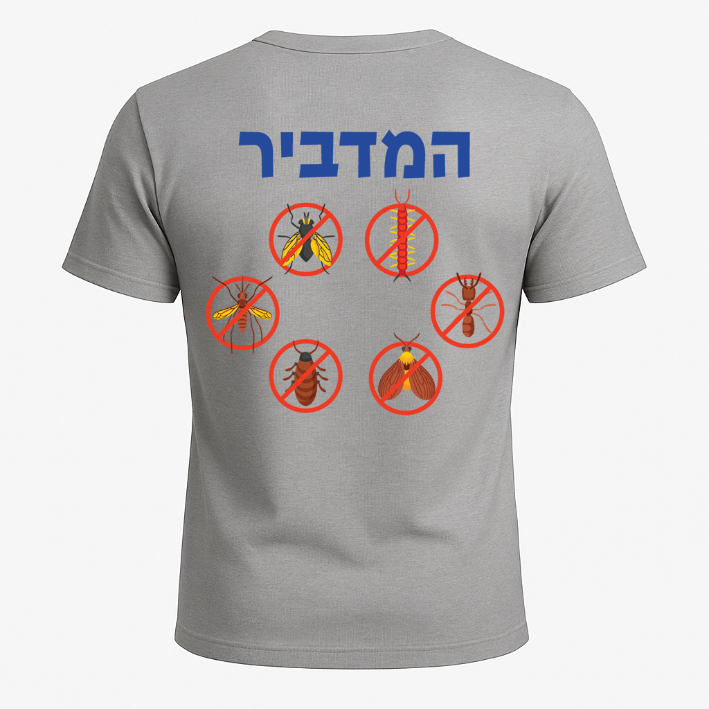 בגדי עבודה חולצת בעלי מקצוע הדפס המדביר