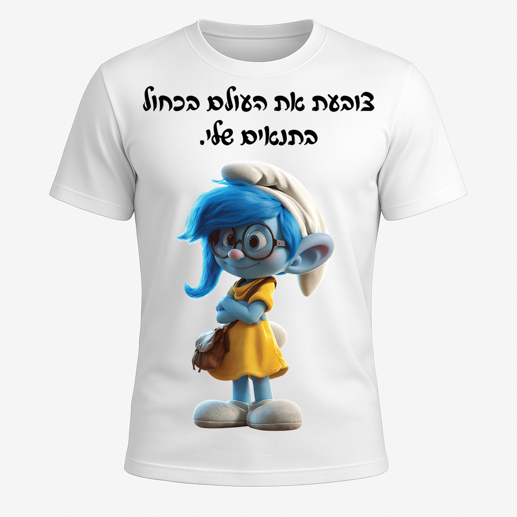 הדפס חולצה במשפט הסרט צובעת את העולם בכחול – בתנאים שלי
